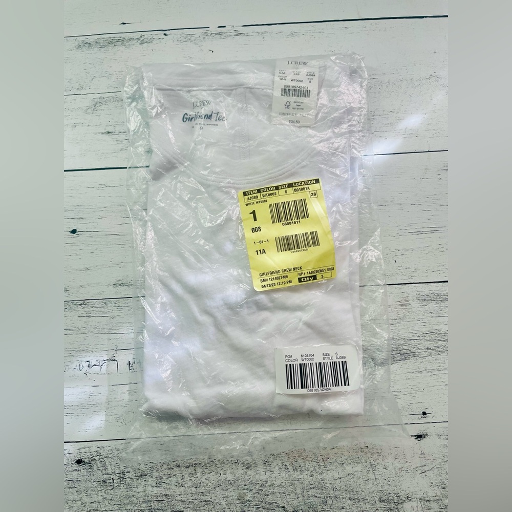 J. Crew White Girlfriend Tee brand new NWT New With Tags